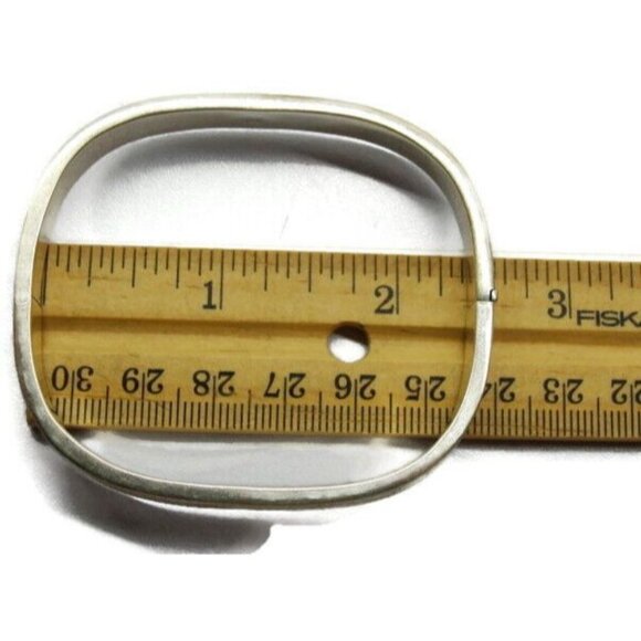 925 Hinged Bangle Bracelet Engraving Square Shape Sterling Silver Patina - Picture 8 of 12